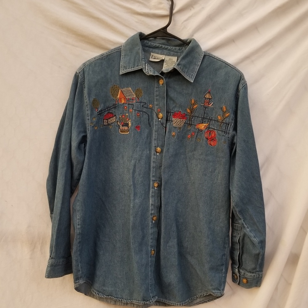 Vintage Fall Denim Shirt Size Medium